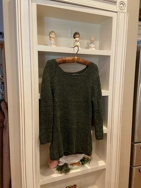 Vintage Josephine Chaus Cozy Olive Green Women's Knit silk blouse size medium